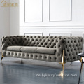 American Velvet Chesterfield Sofa Set Wohnzimmermöbel